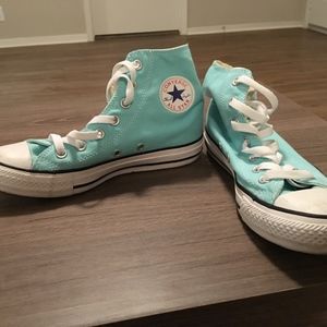 Aqua Converse size 6